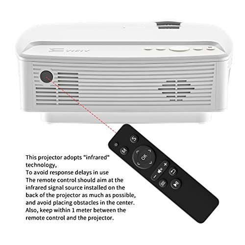 Proyector portátil con WiFi para laptop, computadora, HDMI, resolución 1080P, 120 pulgadas, brillo de 7500 lm, corrección trapezoidal, iOS/Android, para películas en exteriores y cine en casa (blanco)